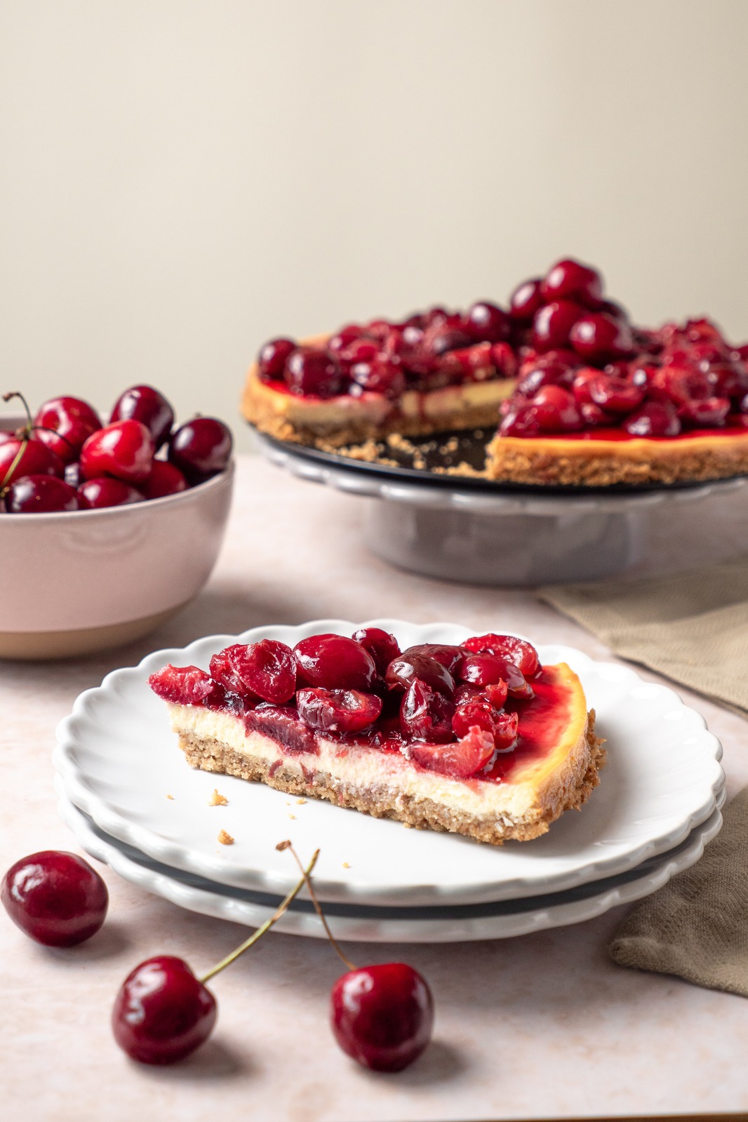 Kirsch-Käsekuchen-Tarte